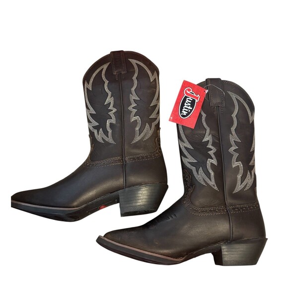 Justin Women’s Size 8B Rosella Western Cowboy Boot Round Toe Brown L2720 - Picture 2 of 10